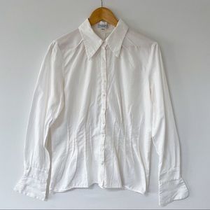 Flatiron Workshop White Cotton Button Up Shirt